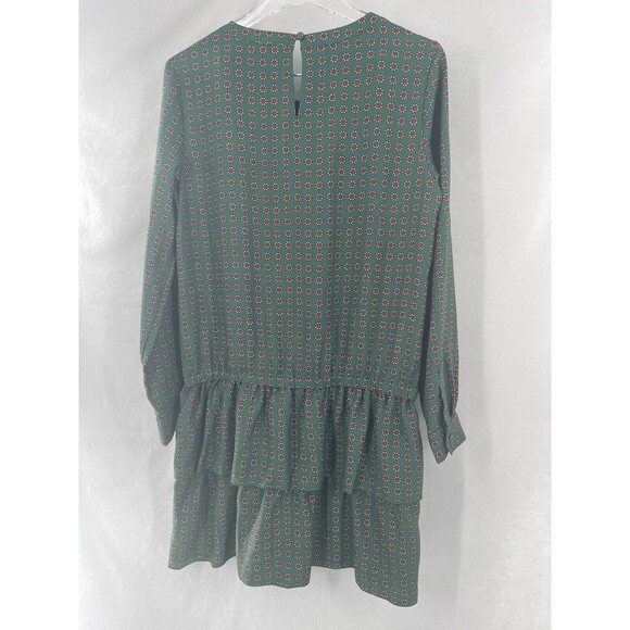 Scotch & Soda Small Dress Fit Flare Tiered Maison Floral Green Geometric - Picture 3 of 10